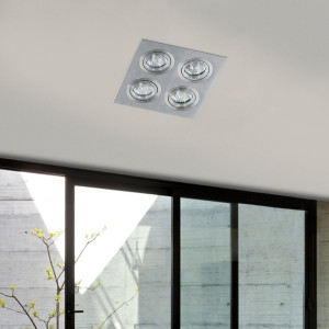 AZzardo Caro 4 Square Aluminium - Ceiling - AZZardo-lighting.co.uk