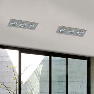 AZzardo Caro 3 Square Aluminium - Ceiling - AZZardo-lighting.co.uk