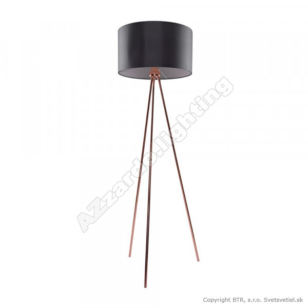 Azzardo Finn Copper Grey Stand, How To Line A Lampshade With Copper